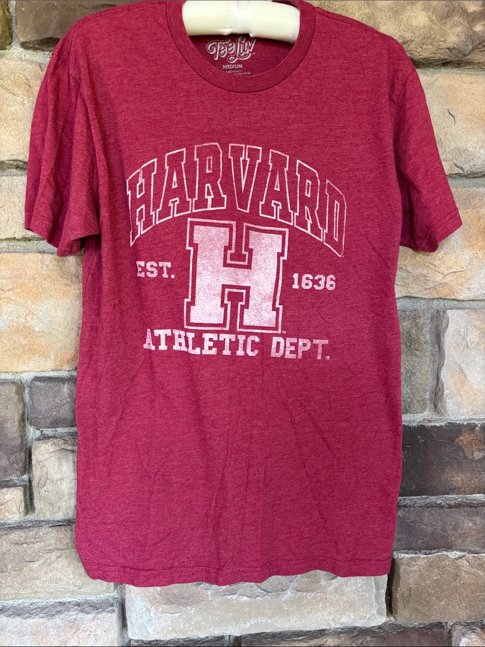 Harvard Athletic Dept. Short Sleeve Tee - Red - Teefury